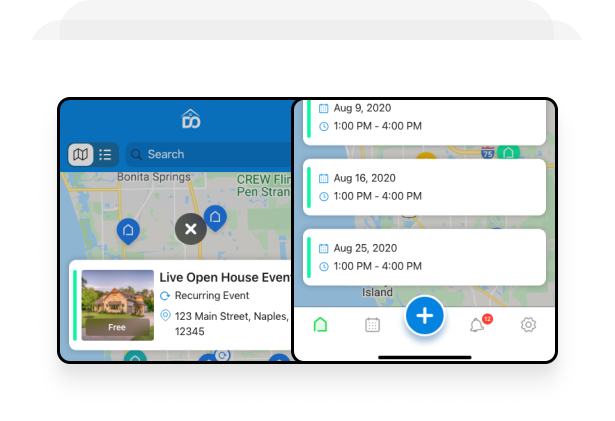 Manage nearby events for the real estate properties